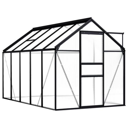 vidaXL Tuinkas 5,89 m³ aluminium antracietkleurig, Tuin en Terras, Kassen, Nieuw, Verzenden