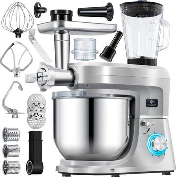 KESSER® 3-in-1 keukenmachine - Kneedmachine - 5,5L - Zilver, Verzenden