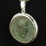 Oud-Romeins Æ Historische munt van keizer Nero - SPQR en, Handtassen en Accessoires, Antieke sieraden