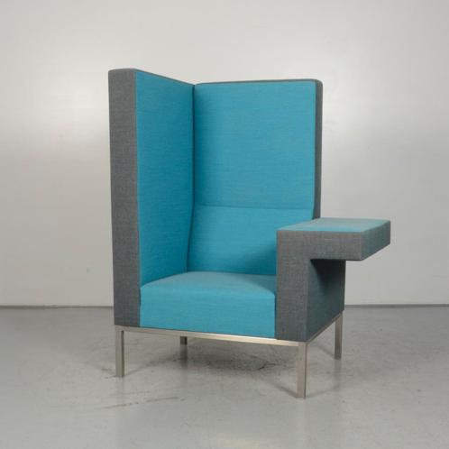 Design fauteuil Palau Bricks - Blauw - Grijs - 137 x 110 cm, Huis en Inrichting, Fauteuils, Gebruikt, Ophalen of Verzenden