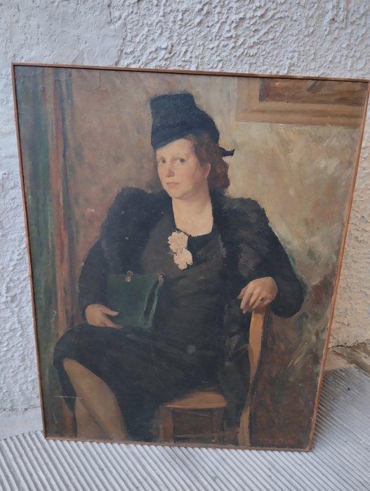 Leo Masinelli (1902-1983) - Ritratto donna, Antiek en Kunst, Kunst | Schilderijen | Klassiek