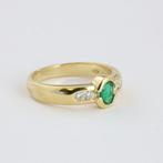 Cocktailring - 18 karaat Geel goud - 0.40ct. tw. Smaragd -