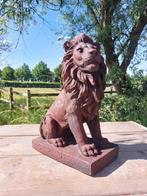 Beeld, tuinbeeld leeuw - 35 cm - cast stone
