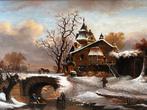 Hollandse School (XX) - Winterpret, Antiek en Kunst, Kunst | Schilderijen | Klassiek