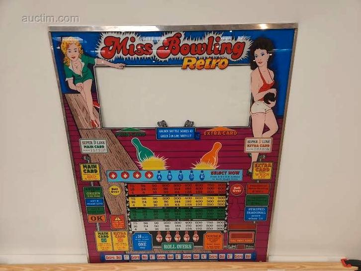 Frontplaat bingo/gokautomaat Wimi Miss Bowling..., Verzamelen, Automaten | Gokkasten en Fruitautomaten, Ophalen