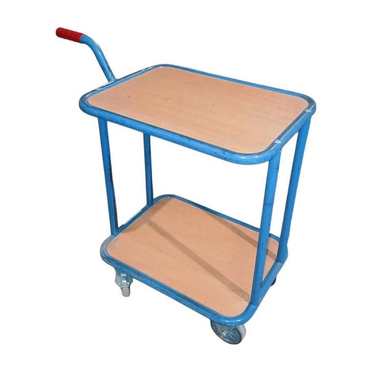 Fetra Rolwagen met 2 houten plateaus 60 × 50 × H72 cm, Zakelijke goederen, Machines en Bouw | Heftrucks en Intern transport, Ophalen of Verzenden