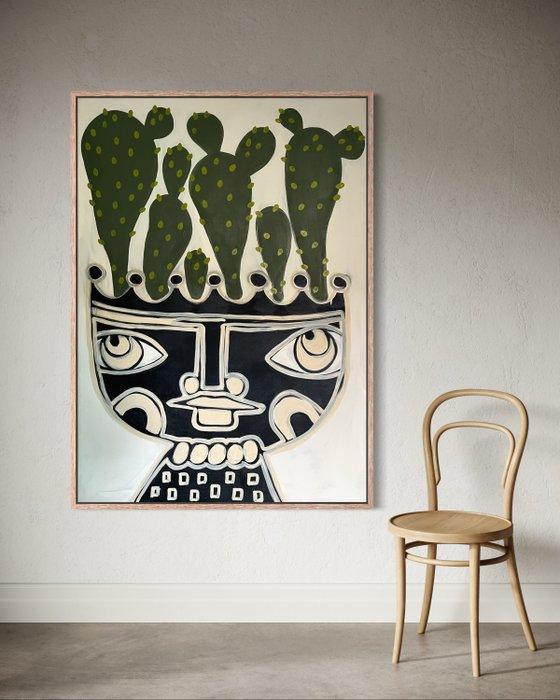 Maraé - Tête cactus XXL, Antiek en Kunst, Kunst | Schilderijen | Modern