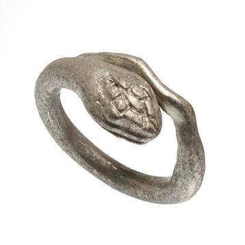 Romain antique Argent Bague Serpent