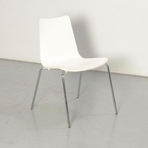 Frontseat kantinestoel, wit, 4-poot onderstel,, Huis en Inrichting, Stoelen, Gebruikt, Ophalen of Verzenden