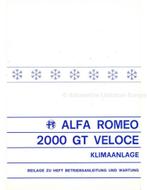 1972 ALFA ROMEO 2000 GT VELOCE AIRCONDITIONING BIJLAGE INS.., Ophalen of Verzenden