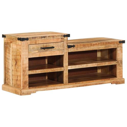 vidaXL Schoenenbank 110x35x50 cm Massief Ruw Mango Hout, Huis en Inrichting, Overige Huis en Inrichting, Nieuw, Verzenden