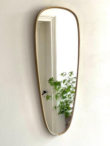 Miroir - - Grand miroir vintage allongé avec cadre de, Antiquités & Art