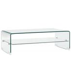 vidaXL Salontafel 98x45x31 cm gehard glas transparant, Verzenden, Nieuw