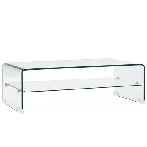 vidaXL Salontafel 98x45x31 cm gehard glas transparant, Huis en Inrichting, Tafels | Salontafels, Nieuw, Verzenden