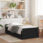vidaXL Cadre de lit avec tiroirs noir 90x200 cm, Maison & Meubles, Chambre à coucher | Lits, Neuf, Verzenden