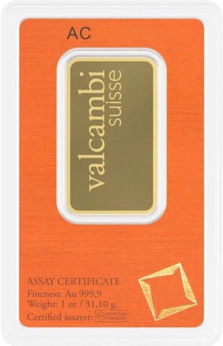 1 Troy Ounce - Goud .999 - Valcambi - Verzegeld en met, Postzegels en Munten, Edelmetalen en Baren
