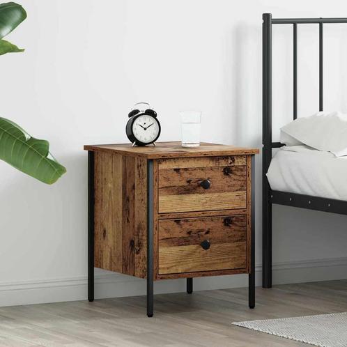 vidaXL Nachtkastje met lade Oud hout 40 x 42 x 50 cm, Huis en Inrichting, Slaapkamer | Nachtkastjes, Nieuw, Verzenden