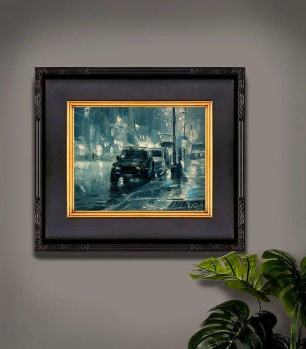 Paul Cheng - Rainy Street, Antiek en Kunst, Kunst | Schilderijen | Modern
