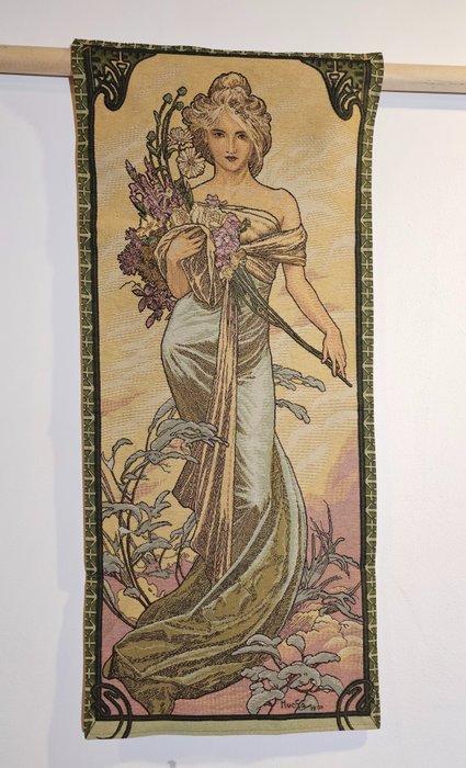 Tapisserie Alfons Mucha LE PRINTEMPS - Art Nouveau -, Antiek en Kunst, Kunst | Designobjecten
