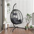vidaXL Hangstoel met kussen poly rattan en staal, Verzenden, Nieuw
