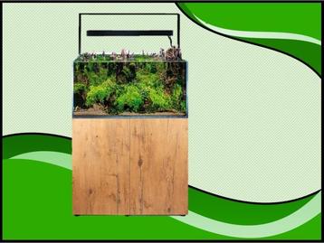 Osaka Ultrascape zwart 90x60x45cm aquarium + 4x LED verlicht, Verzenden