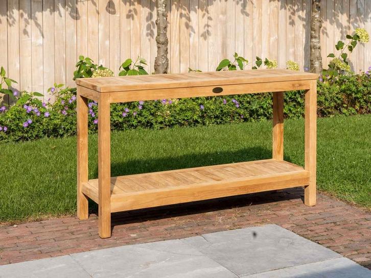 Massief teak Sidetable voor in de tuin | Direct leverbaar!, Tuin en Terras, Tuintafels, Rechthoekig, Nieuw, Teakhout, Verzenden