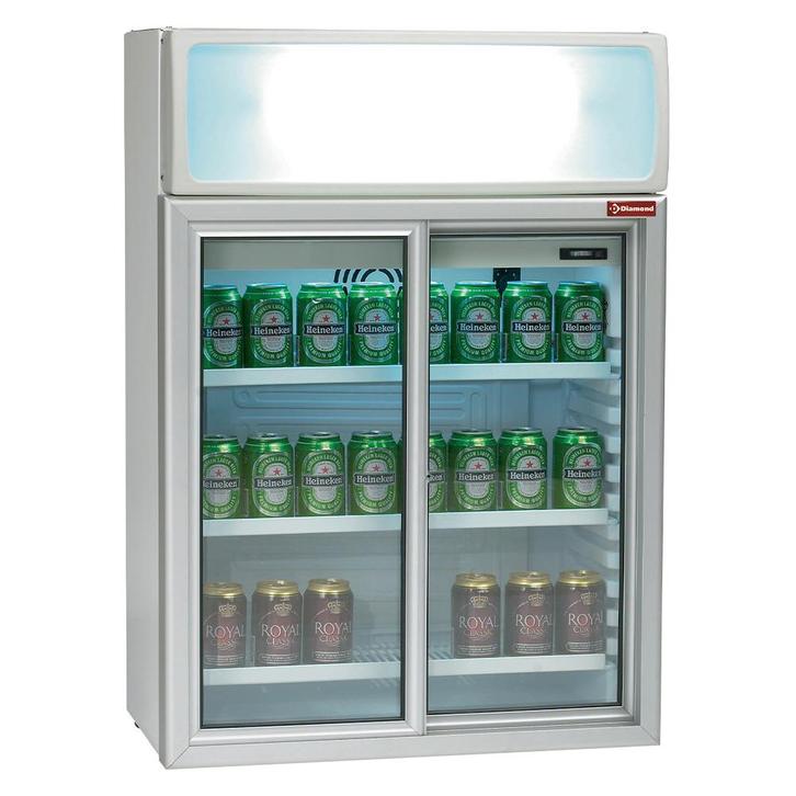 Vitrine tafelmodel, 100 liter, schuifdeuren, met verlichting, Zakelijke goederen, Horeca | Keukenapparatuur, Koelen en Vriezen