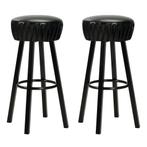 vidaXL Chaises de bar lot de 2 noir similicuir, Maison & Meubles, Verzenden, Neuf