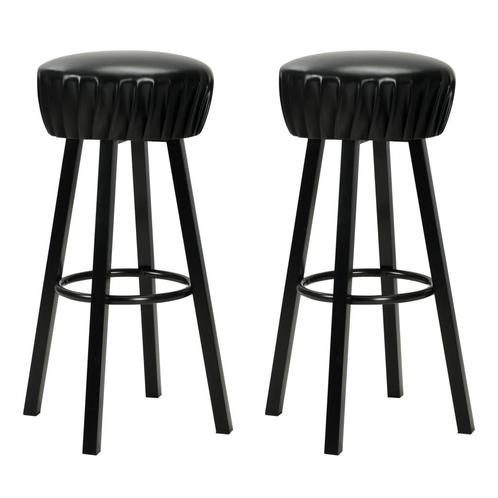 vidaXL Chaises de bar lot de 2 noir similicuir, Maison & Meubles, Tabourets de bar, Neuf, Envoi