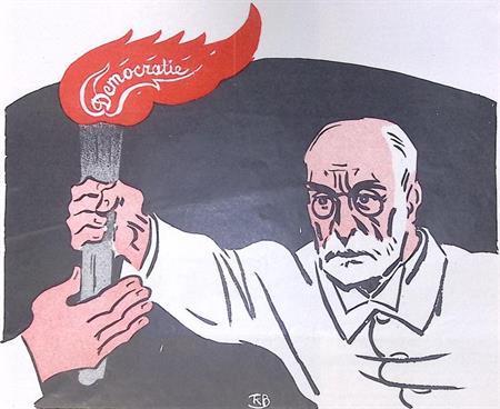 Spotprent over het overlijden van Tomáš Masaryk (Lithos), Antiek en Kunst, Kunst | Litho's en Zeefdrukken, Verzenden