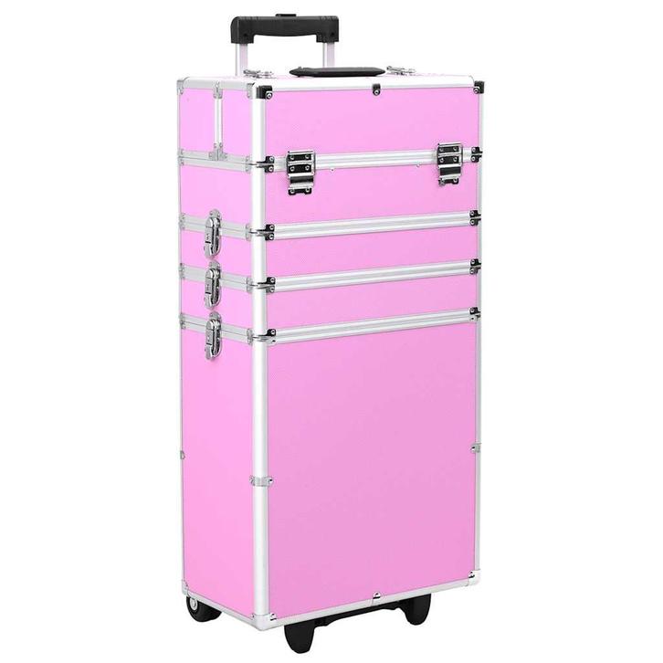 vidaXL Make-up trolley aluminium roze, Handtassen en Accessoires, Toilettassen, Nieuw, Verzenden