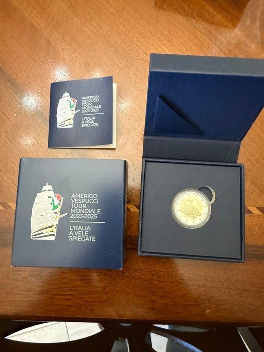 Italië. 2 Euro 2025 Amerigo Vespucci Proof (Zonder, Postzegels en Munten, Munten | Europa | Euromunten