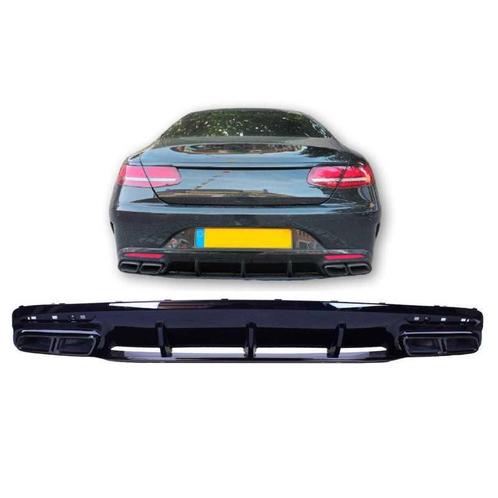 Diffuser met zwarte uitlaatsierstukken voor mercedes s coupé, Auto-onderdelen, Carrosserie
