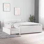 vidaXL Cadre de lit avec tiroirs Blanc 90x200 cm, Maison & Meubles, Chambre à coucher | Lits, Neuf, Verzenden