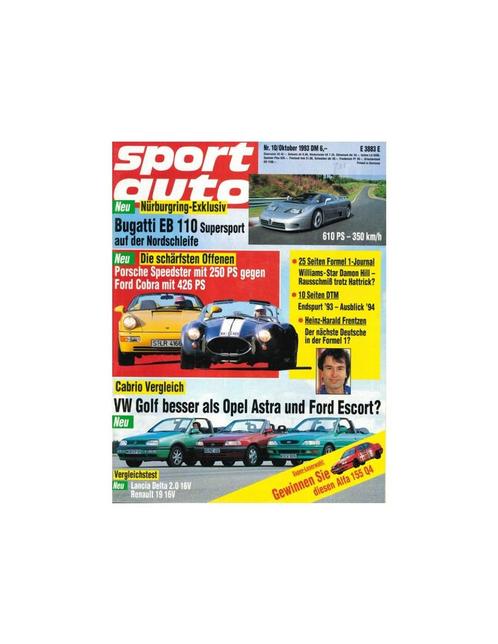 1993 SPORT AUTO MAGAZINE 10 DUITS, Boeken, Auto's | Folders en Tijdschriften, Ophalen of Verzenden