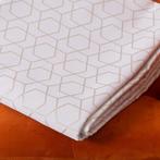 Jacquardstof – Moderne geometrie - ivoor en champagne -