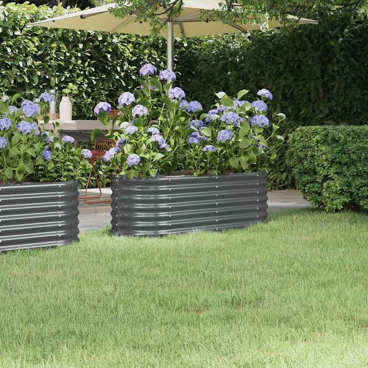 vidaXL Plantenbak 114x40x36 cm gegalvaniseerd staal, Tuin en Terras, Bloempotten, Nieuw, Verzenden