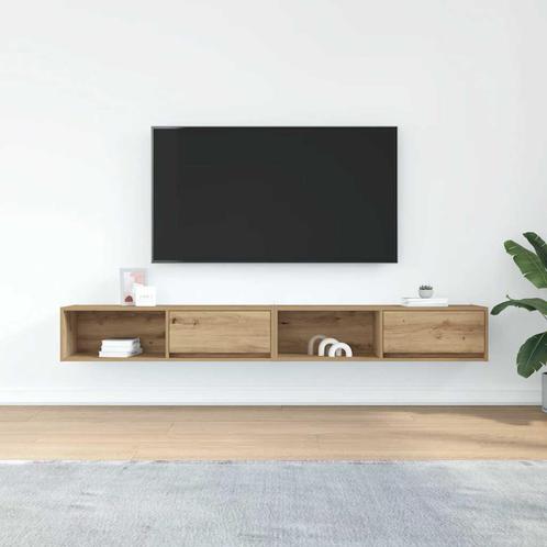 vidaXL Tv-meubelen 2 st 100x31x25,5 cm bewerkt hout, Huis en Inrichting, Kasten |Televisiemeubels, Nieuw, Verzenden