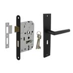 Deurbeslag set Ferro met sleutelgat en slot - voor binnen..., Ophalen of Verzenden, Nieuw, IJzer, Klink of Kruk