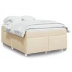 vidaXL Boxspring met matras stof crèmekleurig 160x200 cm, Huis en Inrichting, Slaapkamer | Bedden, Verzenden, Nieuw