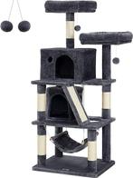 Krabpaal kattenboom met 2 knuffelholten 155 cm rookgrijs, Animaux & Accessoires, Accessoires pour chats, Ophalen of Verzenden