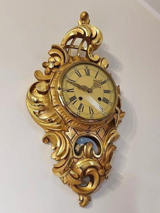 Horloge cartel - Germany - Antique Bois, Laiton - 1940 -, Antiquités & Art, Antiquités | Horloges