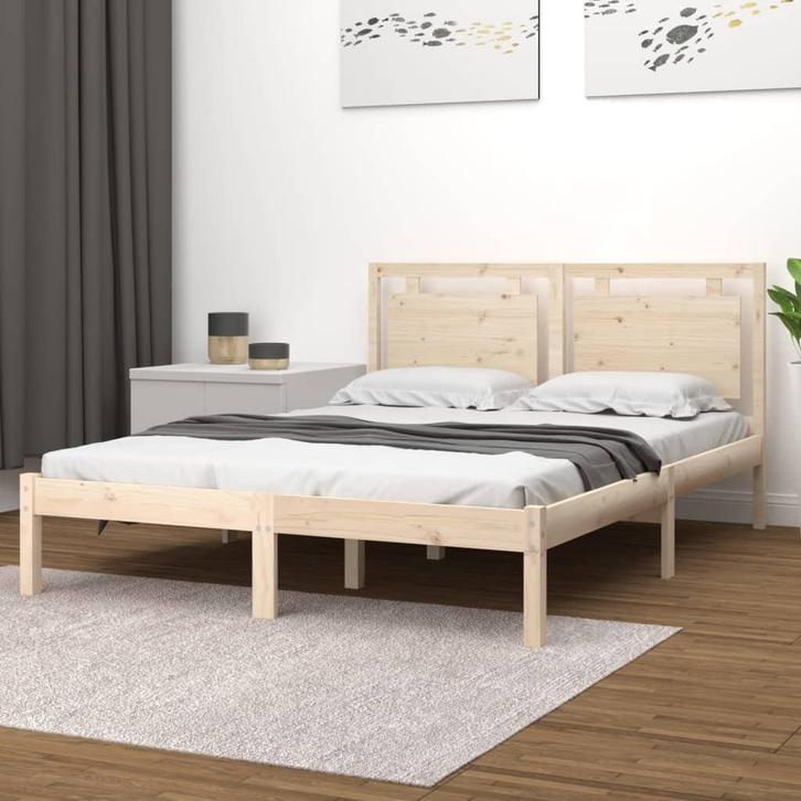 vidaXL Bedframe massief hout 180x200 cm, Huis en Inrichting, Slaapkamer | Bedden, Nieuw, Verzenden