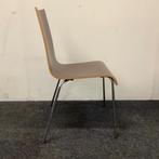 kantinestoel, stapelstoel, bruin - chroom