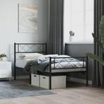 vidaXL Bedframe met hoofd- en voeteneinde metaal zwart, Huis en Inrichting, Slaapkamer | Bedden, Verzenden, Nieuw