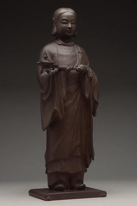 Figure - Bronze, Très bel okimono du prince Shotoku avec, Antiek en Kunst, Antiek | Overige Antiek