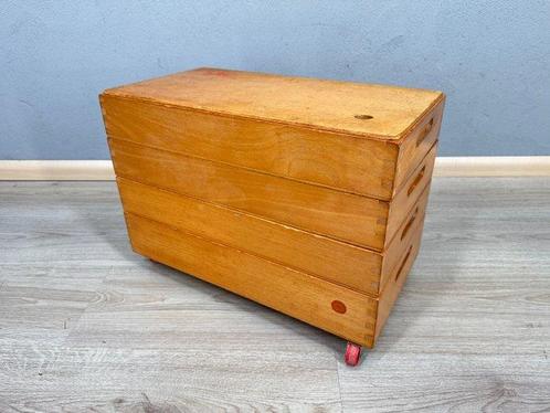 Kist - Hout - Stapelbare opbergboxen, Antiek en Kunst, Kunst | Designobjecten