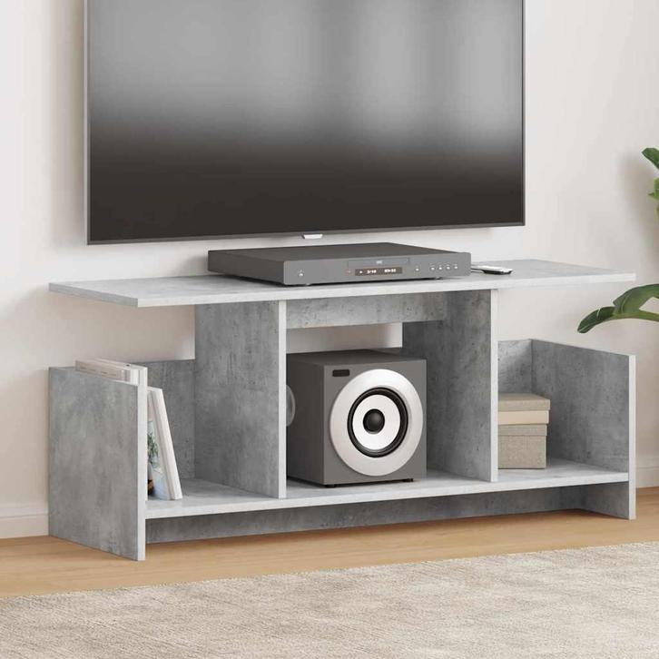 vidaXL TV Stand Beton Grijs 102 x 35 x 45 cm Bewerkt hout, Huis en Inrichting, Kasten |Televisiemeubels, Nieuw, Verzenden