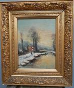 École néerlandaise (XIX) - Winterlandschap naar L.Apol, Antiek en Kunst
