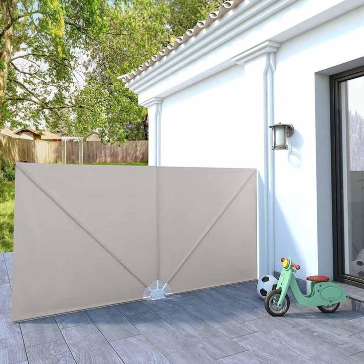 vidaXL Terrasscherm inklapbaar 300x150 cm crème, Tuin en Terras, Parasols, Nieuw, Verzenden